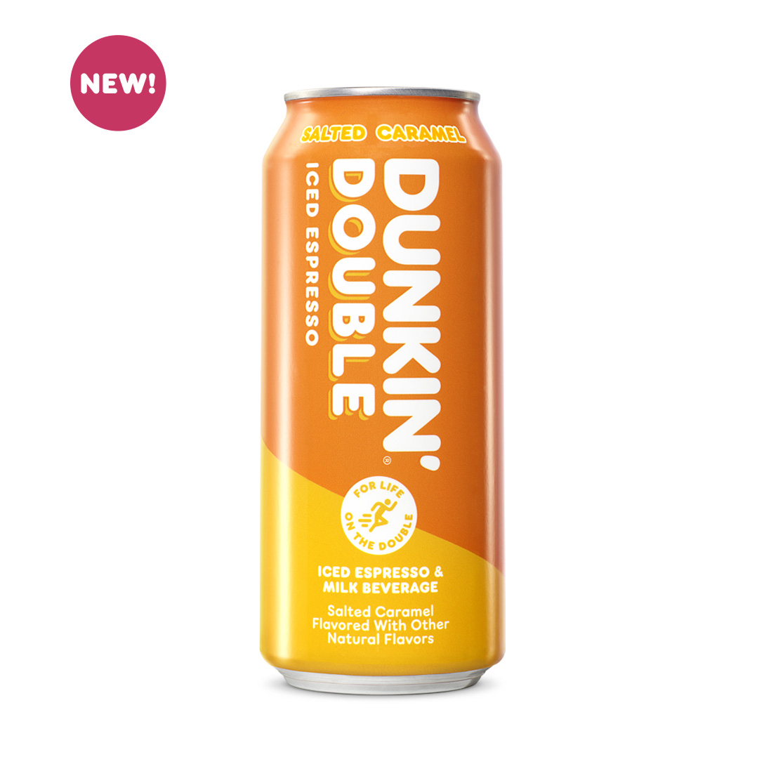 A 15 oz can of Dunkin' Double Salted Caramel