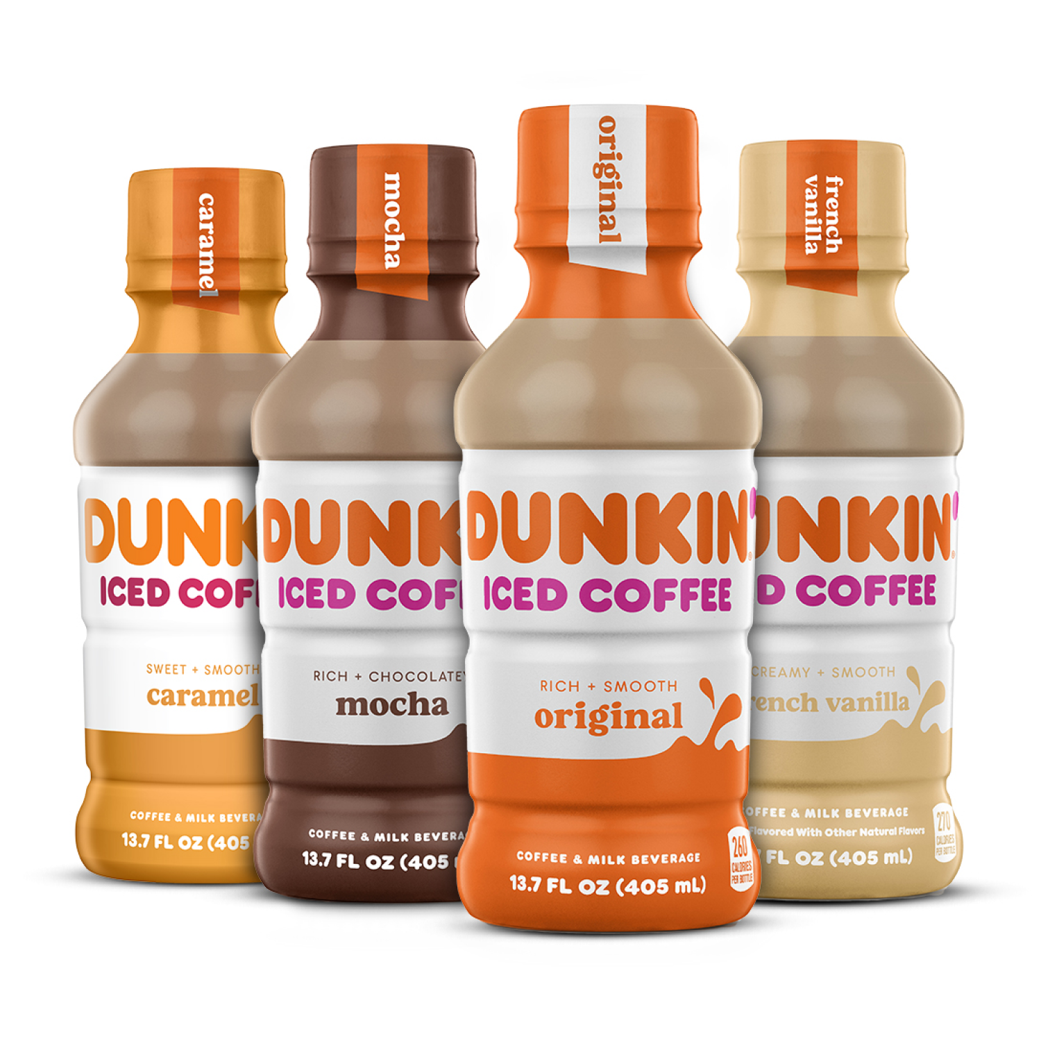 Multiple flavors of Dunkin' Iced Coffee